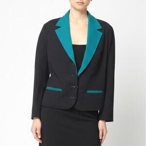 VTG Miss‎ Pendleton Blazer Womens 14 Blue Green Academia Wool USA
